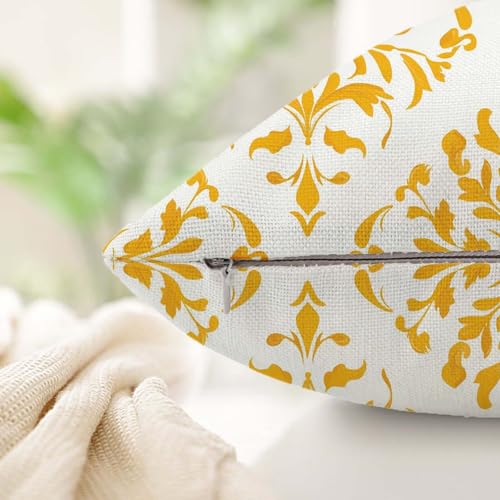 Housse de coussin 50x50 motif lin avec impression double face et zip S515