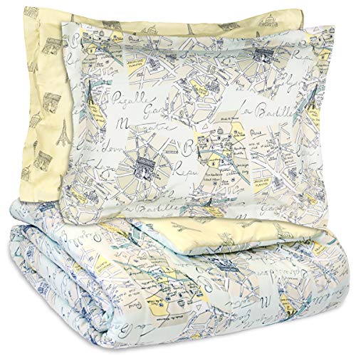 Waverly Spree Mapped Out 2Pc Reversible Comforter Set, Mint, Twin #TOP4