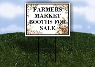 Farmers Market Booths For Sale Easter Spring Vintage Chicks Eggs Basket Brown Single Sided 18x24 in. Yard Road Sign w/Stand