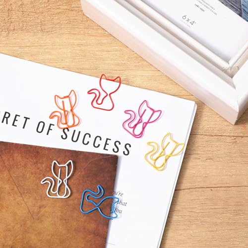 Ymapinc 50 Stück Katze Büroklammern Cute Büroklammern Motiv Metall Büroklammer Geschenke für Katzenliebhaber Bürobedarf Aktenklammer Lesezeichen(2,9 x 2,4cm)