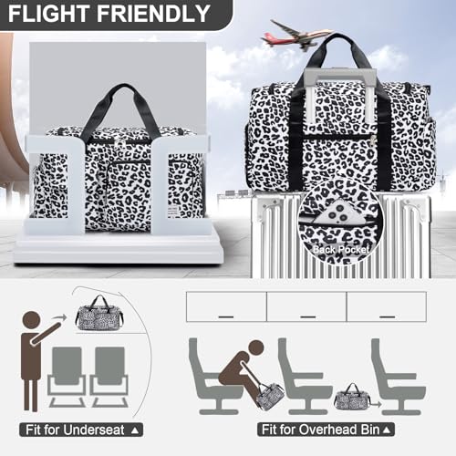 Image of Small Gym Bag for Women, Travel Duffle Bag Carry On Weekender Bag with Shoe Compartment