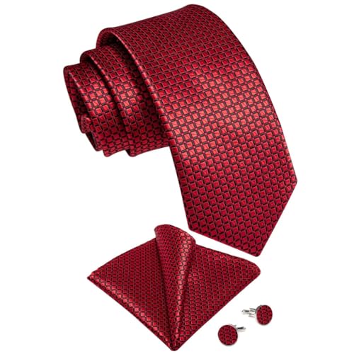 Set Corbata 8cm Seda Cuadro para Hombre