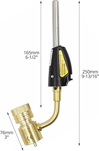 Miniatura 3 de QWORK Puntas de antorcha, remolino, compatible con gas MAP-Pro/LP, autoiluminación, regulador de antorcha de autoencendido de gas, soldadura,