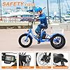 MOPHOTO Electric Tricycle for Beginner Riders, 16 inch 3.0 Fat Tire Electric Trike, 3 Wheels Electric Bikes, 253W Aluminum Frame Step Through Electric Tricycle with Removable Battery, Basket #4