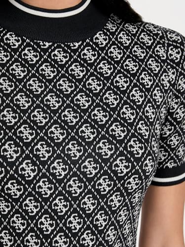 Guess Para Mujer. W3YK39Z37K0 Vestido Midi De Punto Con Logotipo 4G Marino (L), Casual, Viscosa, Manga Corta - 3