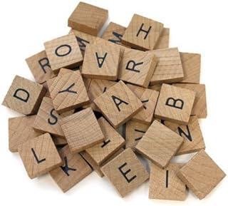 40 Pc Wooden Alphabet Tile Set Common Alphabet Crafts Tiles 3/4in