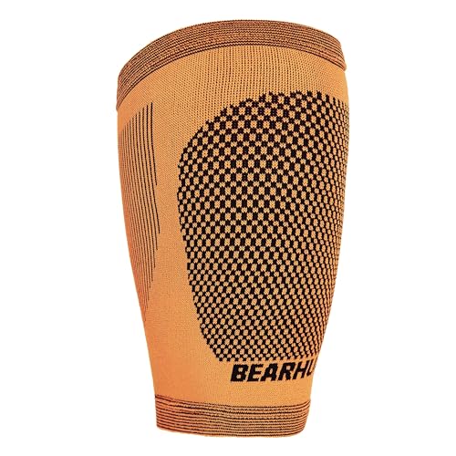 Bearhug Thigh Sleeve - Hamstring Support for Men and Women Sciatica Pain Relief Products for Muscle Injury Strains Tears and Soreness Bamboo Leg Support with Anti Slip Silicone L