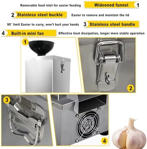 Commercial Garlic Peeling Machine Electric,Automatic Garlic Peeler for Dry Bulbs,55 Lbs/H Stainless Uccess Rate for Restaurant Home Use