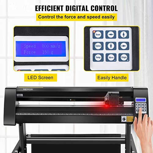VEVOR Plotter da Taglio Vinile Semiautomatica con Luce Guida a LED, KH-870A 870 mm 95 W Taglierina per Plotter Vinile Signmaster per Adesivi per Auto, Segnali Stradali, Palloncini, Caschi, ecc.… - 3