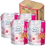 【ケース販売】ニュービーズ 洗濯洗剤 液体 ローズ&マグノリアの香り 好きなアロマで洗うリラクゼーションランドリー 大容量 つめかえ用 2,650g×4個
