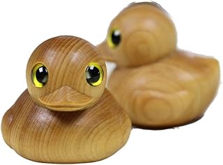 2Pcs Wooden Duck Statue Sculpture Art Decorative Rustic Home Decor Hand Carved armhouse Figurine Mallard Decorative Accent