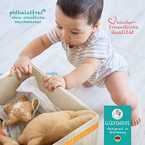 GLÜCKSWOLKE Aufbewahrungsbox Kinder - 15 Motive I Spielzeugkiste mit Deckel I Spielzeugbox (33x33x33) zur Aufbewahrung im Kallax Regal I Waldtiere Fuchs Motiv für Kinderzimmer Spielzeug