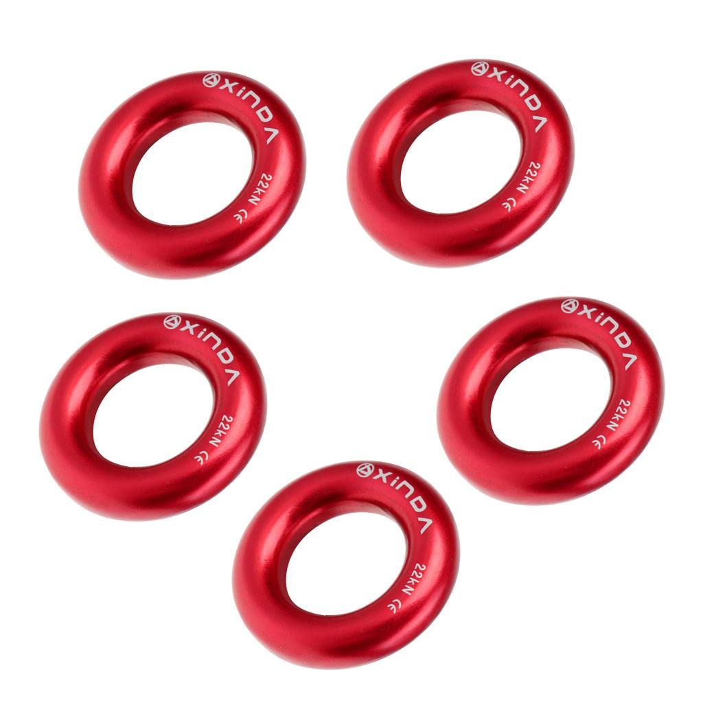 5 Piezas Anillo de Rappel O Anillo de Escalada Conector Ligero Material Aleación Caliente Aluminio Magnesio Apto para Arborista Colocación Hamaca