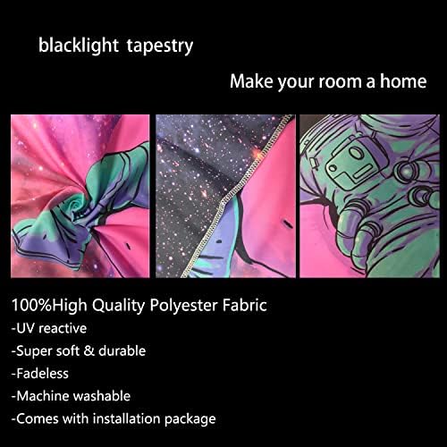 HOLAVIDA Astronaut Tapestry UV Reactive Blacklight Spaceman Wall Hanging for Bedroom Dorm Wall Decor(150cm×130cm)
