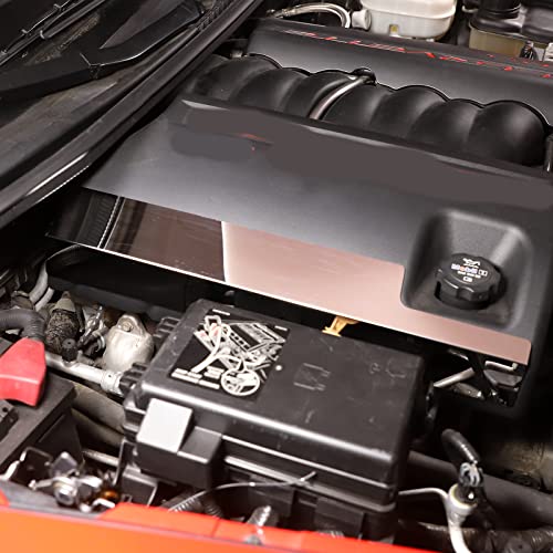 Image of Engine Bay Panel Cover for C6 Corvette 2005-2013, Stainless Steel Rear Engine Cover Guards Protector Splash Shield, Fuse Box Cover (Type E Engine Side Trim)