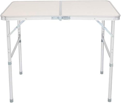 Miniatura 4 de Mesa plegable de aluminio para acampar de 3 pies, mesa de picnic plegable portátil ligera, mesas al aire libre con asa de transporte
