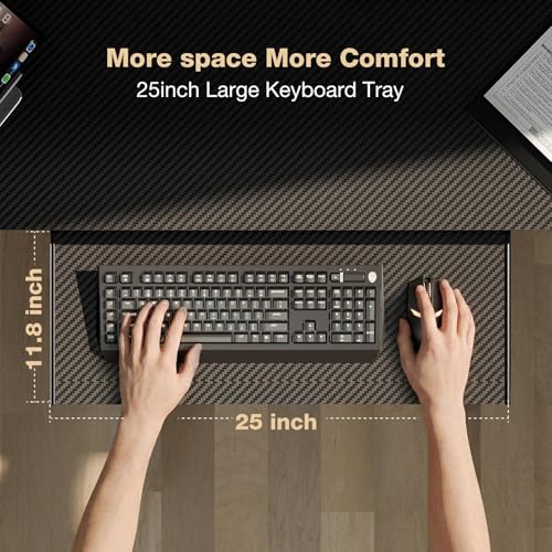 Image of Acrolix 59 Inch L Shaped Standing Desk with Shelves and Keyboard, Electric Corner Standing Desk Adjustable Height, Sit Stand Computer Table with Reversiable Splice Board,Black Carbon