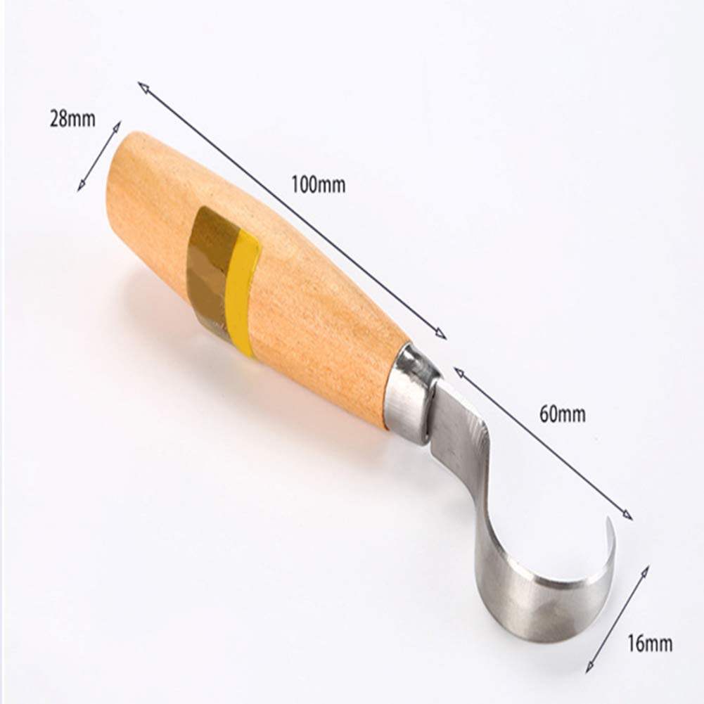 3 Couteaux à Sculpter En Bois Set Couteau à Crochet Cuillère Outil De Sculpture Pour Les Débutants à Bois, Lame En Acier Inoxydable, Couteau D'ébauche De Sculpture Sur Bois