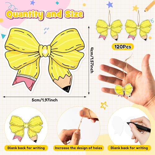 Étiquettes cadeaux en forme de crayon style coquette pour célébrer la rentrée scolaire avec douceur - 2