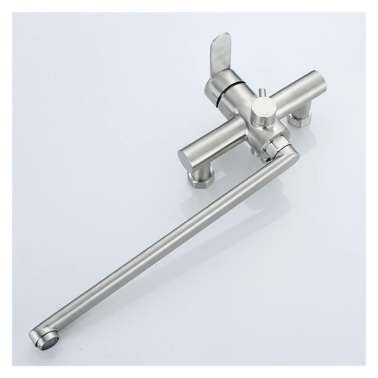 Grifo monomando de baño con caño largo y mezclador de acero inoxidable 304