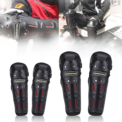 Image of OBEROI'S TRADERS Motorcycle Riding Knee and Elbow Guard Protector | Breathable & Adjustable Shin Pads | for Bike Racing
