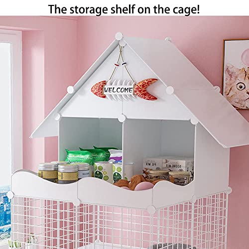 DuvinDD 3-Story Cat Cage Indoor Cat Kennels Crate, Metal Wire Cat House Indoor Durable Pet Enclosure for Rabbit, Bunny… - Image 3