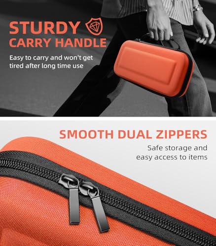Image of TiMOVO Carrying Case for Nintendo Switch 2 (2025), Orange | Large Capacity, Hard Shell Protective, 10 Game Card Slots, Pockets for Console & Accessories, Portable Travel Pouch