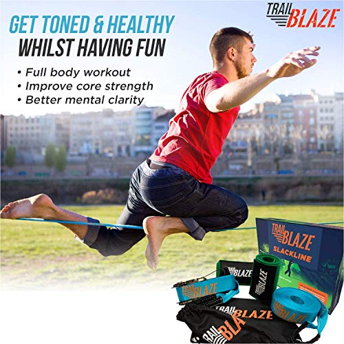 image for Trailblaze Premium Slackline Kit 60ft Longest Ever - Tree Protectors R