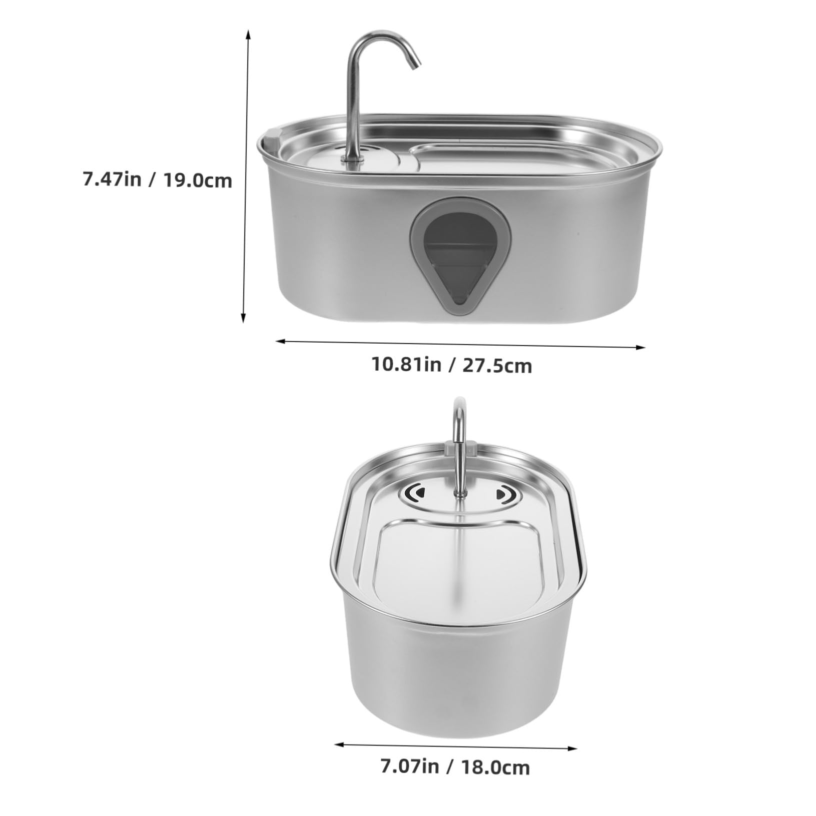 Dispensador De Agua para Gatos Pequeños Bebedero Automático para Perros Y Gatos Color Plateado