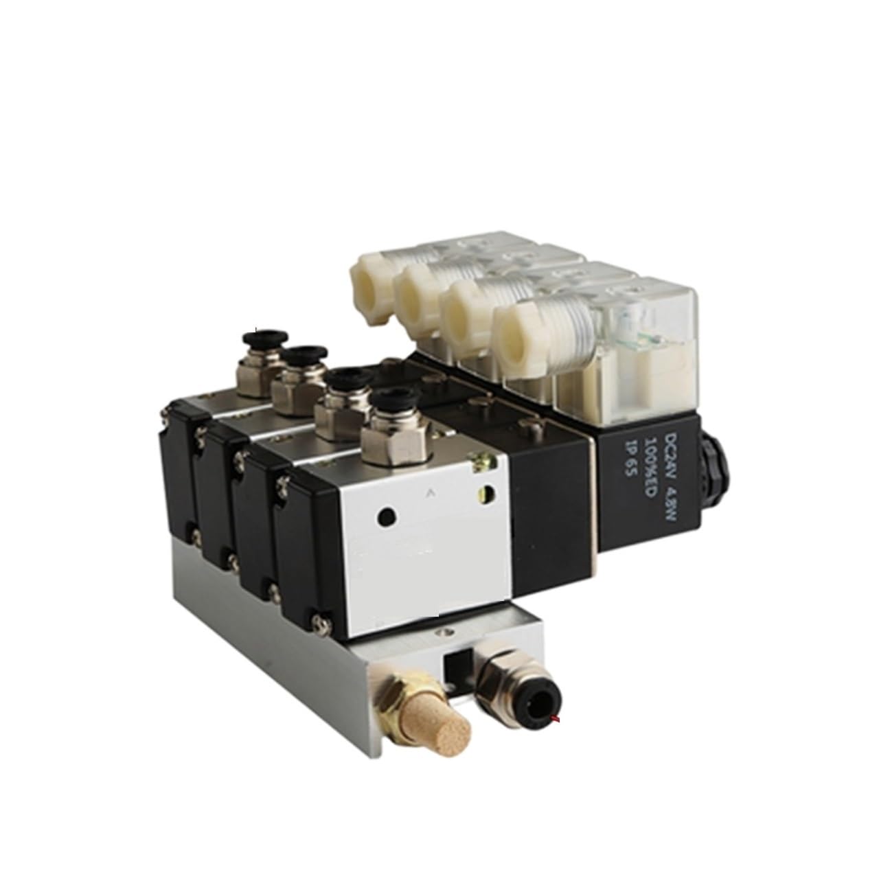 SSIMOO 220V 24V Multi Option 3V210-08 Pneumatic Solenoid Valve Block With  Muffler Fitting Base Manifold 23456 Row 3 Port kindly (Color : 4 Row  6mm fitting, Size : AC220V) - Amazon.com