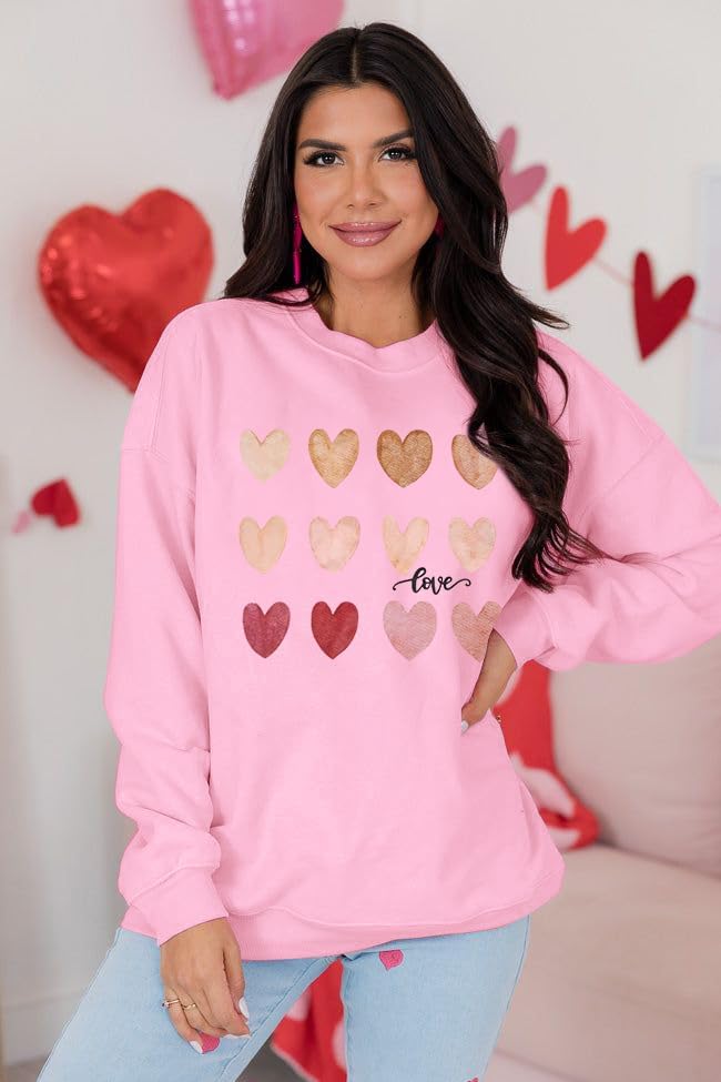 KNEYATTA Valentine Day Sweatshirts for Women Valentine Heart Sweatshirt Valentines Shirt Vintage Pullover Tops - Image 4