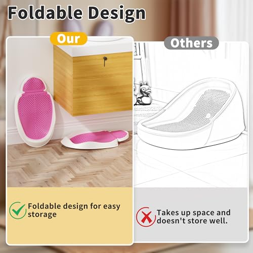 Image of GloTika Baby Bathtub Support for Babies 0-6 Months, Foldable Portable Infant Bathtub, Ergonomic Mesh Baby Bath Tub, Pink
