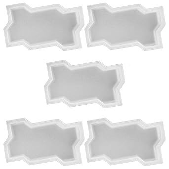 Reyal Zigzag/Unipaver Block Mould Pack of 5 (PLASTIC) Make in India | PP Mould | Outdoor Paving Stone Maker