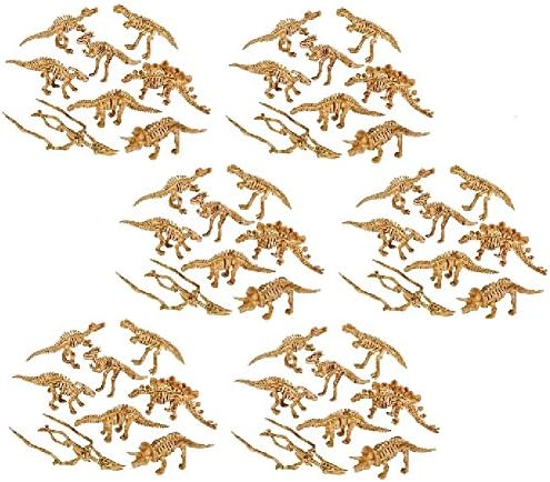 Novelty Treasures Awesome 2 Inch Skeleton Dinosaur Figures Set of 48 School Activity and Dino Birthday Party Favor Goody Bag Toys