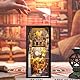 Cutefun DIY Book Nook Kit mit Einsteckbar Staubschutzplatte, Miniatur Puppenhäuser Haus Kit, Bookshelf Decor, Bücherecke, Booknook Häuser Modellbausätze mit LED Leuchten (Nebula Common Room)