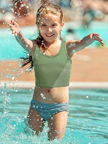 6 Pieces Girls Dance Tank Tops Racerback Crop Tank Tops Sleeveless Dance Top For Ballet Teens Gymnastics Dancewear (White, Pink, Green, Purple, Yellow, Blue, 11-12 Years) #TOP5