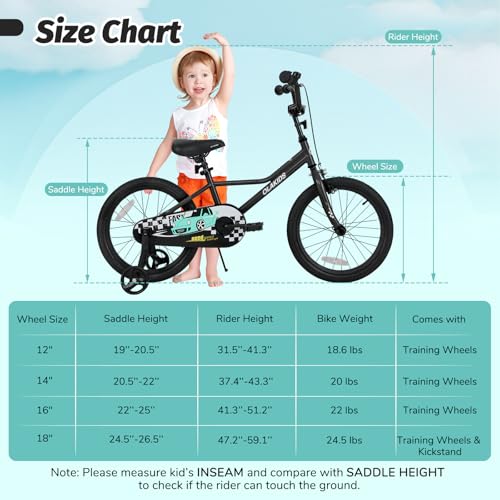 Image of Olakids Kids Bike, 12 14 16 18 Inch Racing Car Themed Toddlers Bike with Training Wheels Adjustable Seat and Handlebar Coaster Brake and Handbrake, Children's Bicycle for Boys Girls