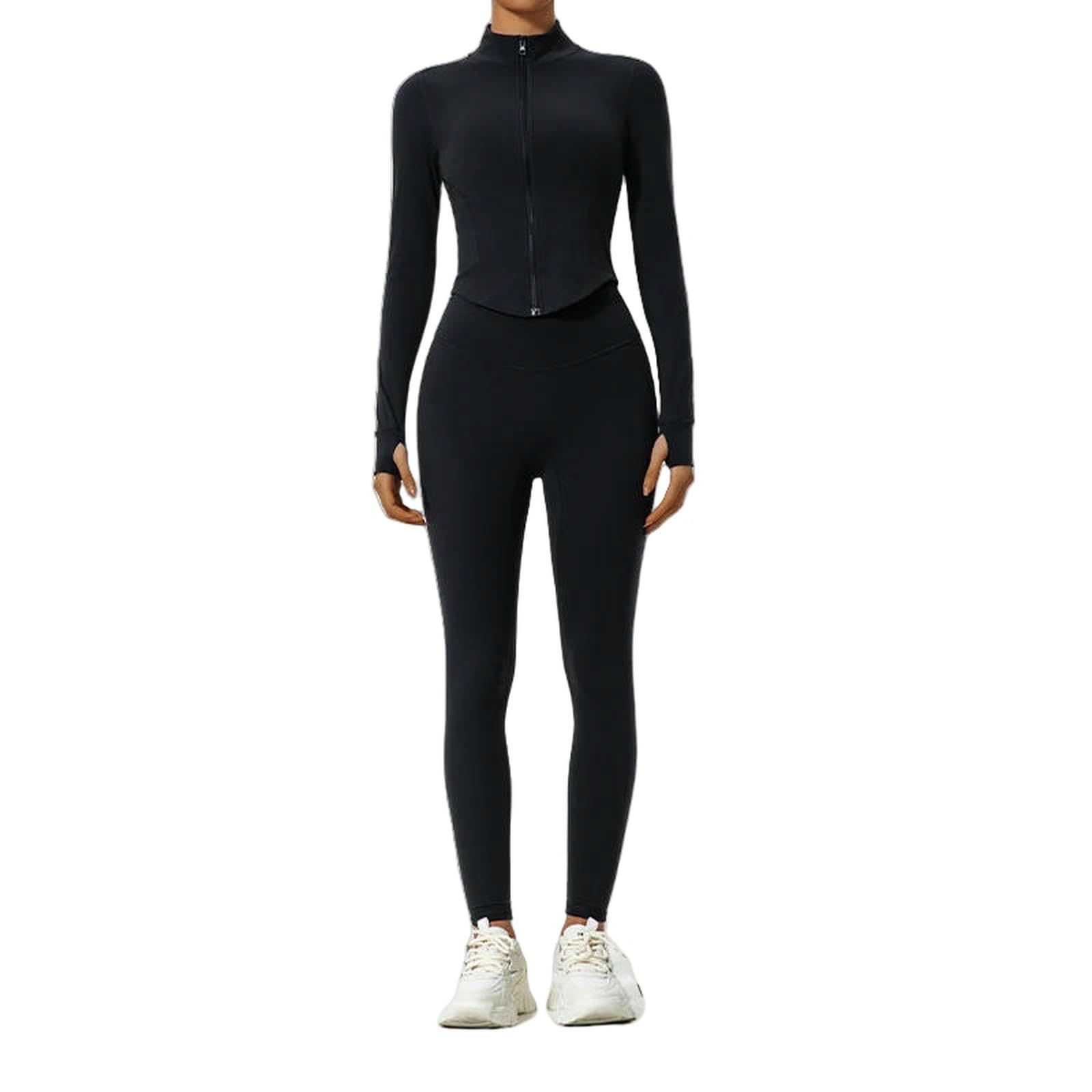 Costume de fitness pour le yoga et le sport en salle avec leggings de sport noirs WANGSHUO