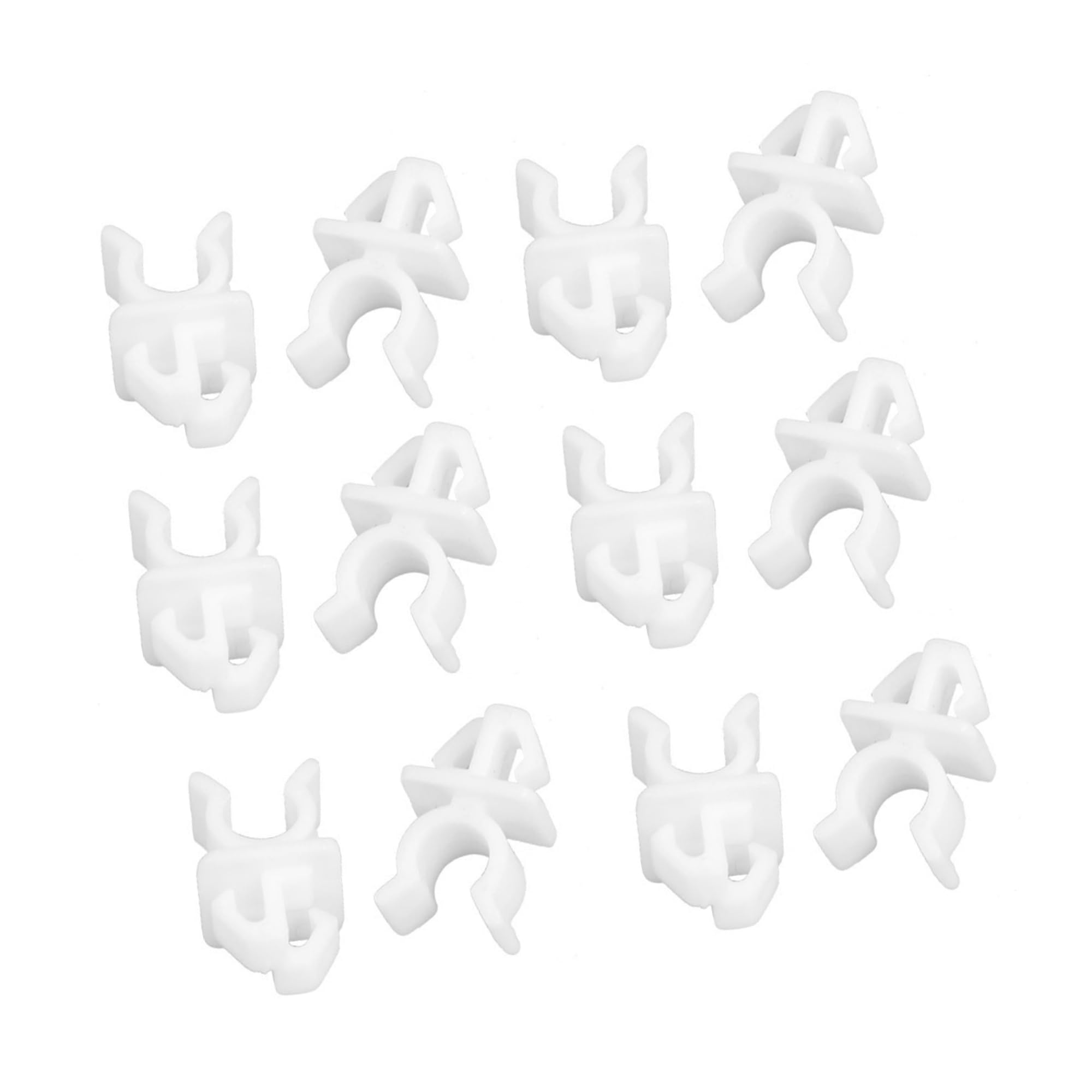 Car Universal 10x7mm Hole White Plastic Hood Prop Rod Support Clips 20 Pcs Auto Replacement Parts