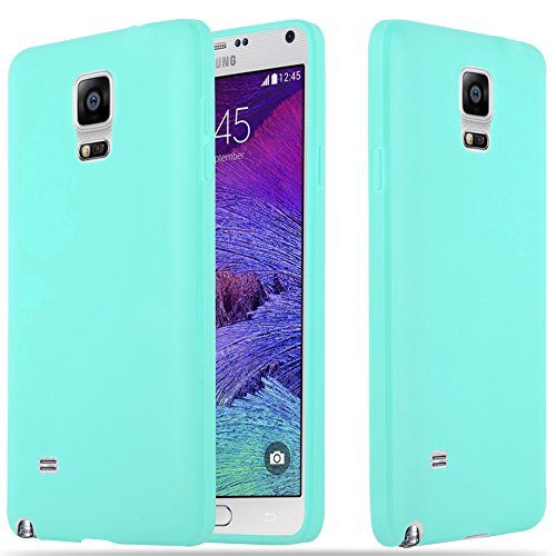 Cadorabo Case Compatible with Samsung Galaxy Note 4 in Candy Blue – Shockproof and Scratch Resistant TPU Silicone Cover – Ultra Slim Protective Gel Shell Bumper Back Skin