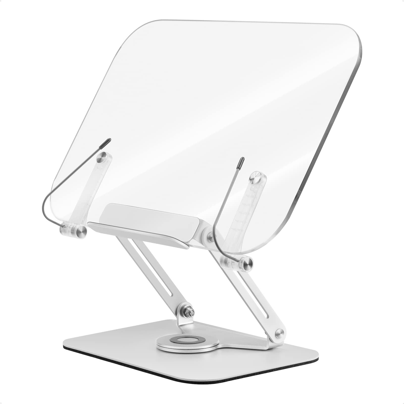GUWINA Acrílico Atril para Libros, Plegable Inclinable Soporte Libros para Cocina, Altura y Ángulo Ajustable Atril Portatil para Libros, Soporte de Libro para Lectura para Receta y Tabletas