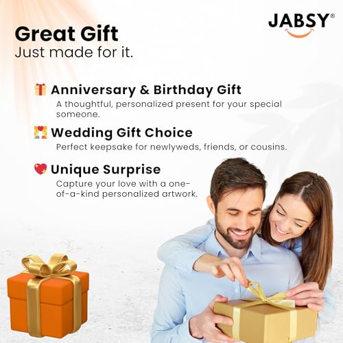 Image of Amazon Brand JABSY - Personalised Couple Name Unique Photo Frame | Wedding Engagement Anniversary Birthday Gift (CCH)
