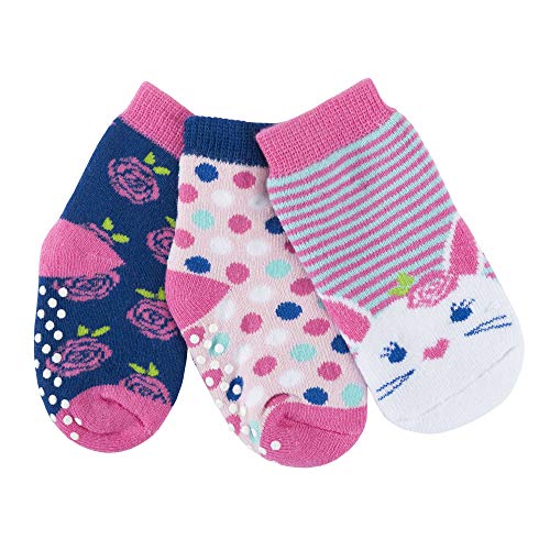 ZOOCCHINI Baby Socks Set 3 Unique Pairs of Terry Cotton Socks with Grippers for Infant, Newborn, Toddlers, Baby Boy and Girls Socks from 0-24 Months