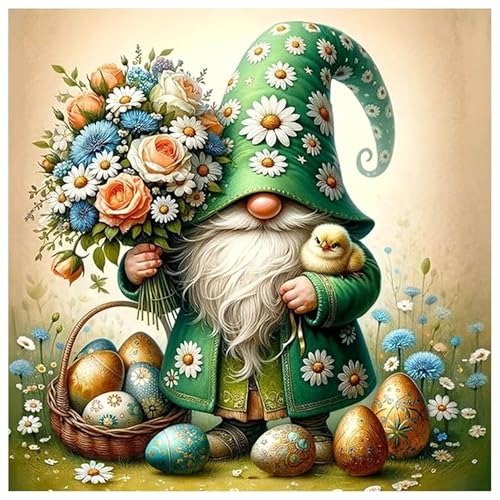 Image of Gnome Stamped Cross Stitch Kits for Adults - Embroidery Kits for Beginners Adults,11 CT Patterns Dimensions Counted Cross Stitch Kits for Adults Arts Craft 14x14 inch