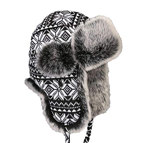 Bonnet aviateur d'hiver tricoté pour chasse et randonnée en montagne active