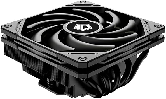 ID-COOLING IS-55 Black CPU Cooler Low Profile 57mm Height CPU Air Cooler 5 Heatpipes 120x120x15mm Slim Fan, CPU Fan for Intel LGA1851/1700/115X/1200; AMD AM4/AM5