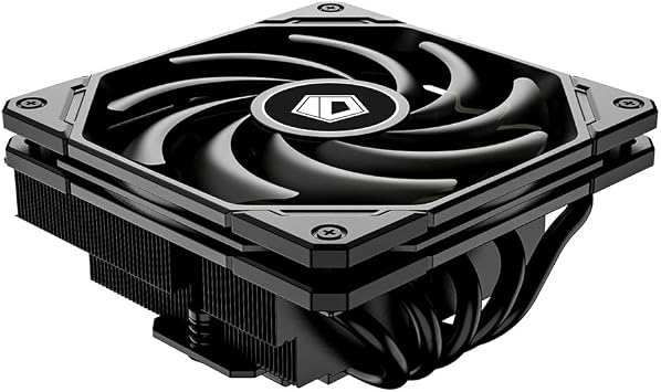 ID-COOLING IS-55 Black CPU Cooler Low Profile 57mm Height CPU Air Cooler 5 Heatpipes 120x120x15mm Slim Fan, CPU Fan for Intel LGA1851/1700/115X/1200; AMD AM4/AM5