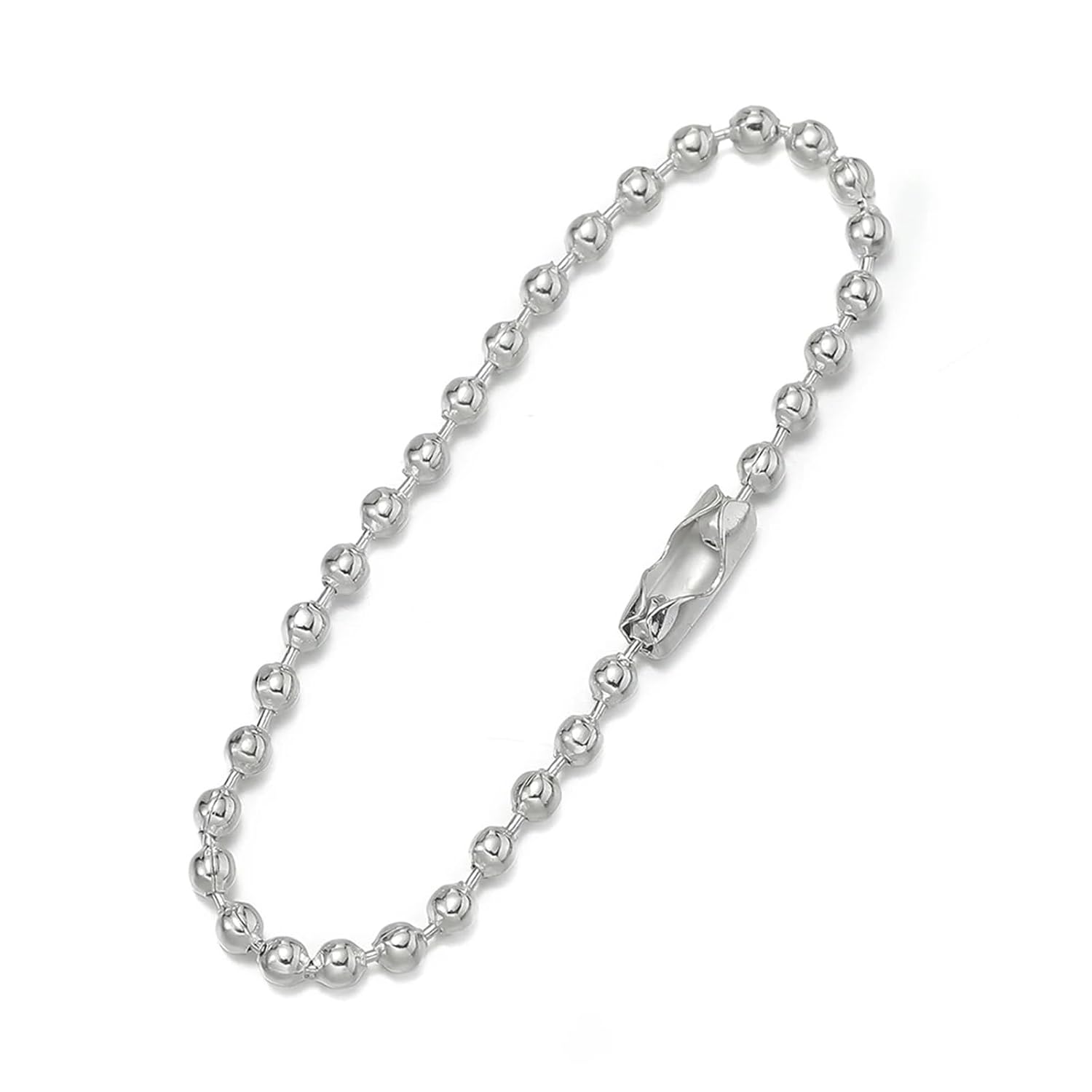 Ball Chain 400pcs Round Ball Bead Chains Fits Key Chain 12cm Length Dog Tag Bulk with Connector for DIY Pendant Jewelry Finding for Tag Chain Making(Red Copper)