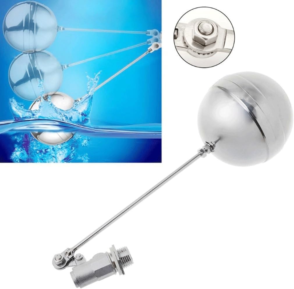 Stainless Steel Float Sensor Valve DN15 Male Thread for Water Tank, 1PCS Flow Control Valve
