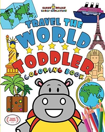Elmer Smiles viaja por el mundo: libro para colorear para niños pequeños